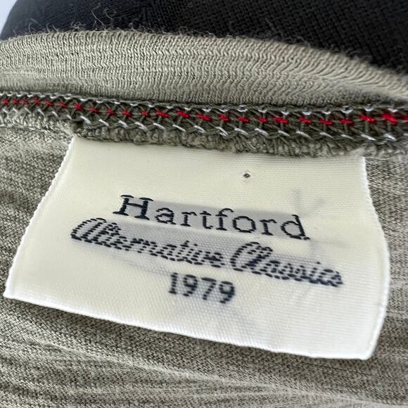 Hartford Alternative Classics Olive Green Long Sleeve 100% Cotton Top Size 1 - Picture 7 of 7